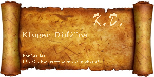 Kluger Diána névjegykártya